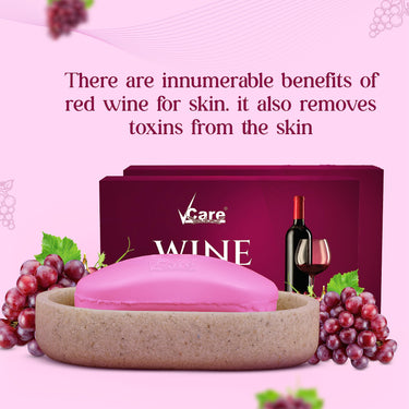 Vcare Red Wine Soap for All Skin Types - Redwine Bathing Bar Deep Cleansing, Exfoliating & Moisturizing Bathing Soaps Combo Pack - 100g (Pack of 6)